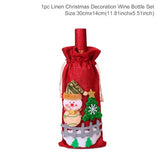 Christmas Wine Bottle Cover Merry Christmas Decorations For Home 2021 Christmas Ornament New Year 2022 Xmas Navidad Gifts