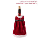 Christmas Wine Bottle Cover Merry Christmas Decorations For Home 2021 Christmas Ornament New Year 2022 Xmas Navidad Gifts