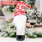 Christmas Wine Bottle Cover Merry Christmas Decorations For Home 2021 Christmas Ornament New Year 2022 Xmas Navidad Gifts