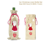 Christmas Wine Bottle Cover Merry Christmas Decorations For Home 2021 Christmas Ornament New Year 2022 Xmas Navidad Gifts