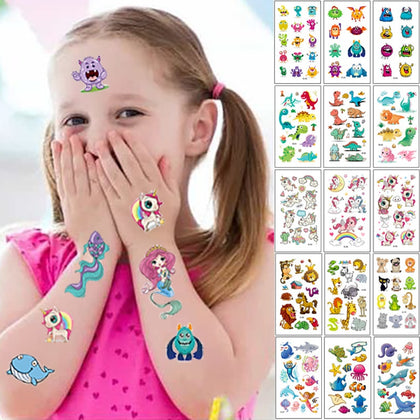 10 Sheet/Set Kids Tattoo Cartoon Rainbow Unicorn Fake Tattoo Sticker Temporary Tattoos Waterproof Art Tatoo Hand Arm for Child
