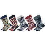 Classic Hot Sale Men Socks Casual Gentleman High Quality Color Puzzle happy Socks Business Party Dress Cotton Socks for Men