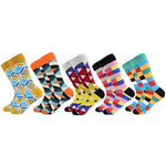 Classic Hot Sale Men Socks Casual Gentleman High Quality Color Puzzle happy Socks Business Party Dress Cotton Socks for Men