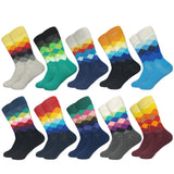 Classic Hot Sale Men Socks Casual Gentleman High Quality Color Puzzle happy Socks Business Party Dress Cotton Socks for Men