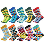 Classic Hot Sale Men Socks Casual Gentleman High Quality Color Puzzle happy Socks Business Party Dress Cotton Socks for Men