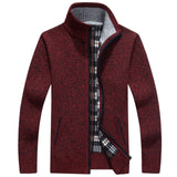 2021 Autumn Winter Men's Sweater Coat Faux Fur Wool Sweater Jackets Men Zipper Knitted Thick Coat Warm Casual Knitwear Cardigan