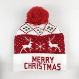 ON SALE! 2022 New Year LED Knitted Christmas Hat Beanie Light Up Illuminate Warm Hat For Kids Adults New Year Christmas Decor