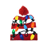 ON SALE! 2022 New Year LED Knitted Christmas Hat Beanie Light Up Illuminate Warm Hat For Kids Adults New Year Christmas Decor