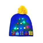 ON SALE! 2022 New Year LED Knitted Christmas Hat Beanie Light Up Illuminate Warm Hat For Kids Adults New Year Christmas Decor