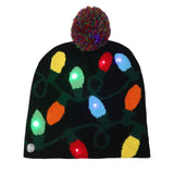 ON SALE! 2022 New Year LED Knitted Christmas Hat Beanie Light Up Illuminate Warm Hat For Kids Adults New Year Christmas Decor