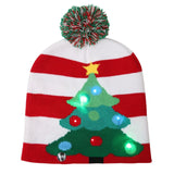 ON SALE! 2022 New Year LED Knitted Christmas Hat Beanie Light Up Illuminate Warm Hat For Kids Adults New Year Christmas Decor