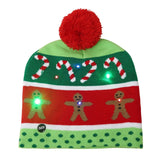 ON SALE! 2022 New Year LED Knitted Christmas Hat Beanie Light Up Illuminate Warm Hat For Kids Adults New Year Christmas Decor