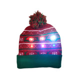 ON SALE! 2022 New Year LED Knitted Christmas Hat Beanie Light Up Illuminate Warm Hat For Kids Adults New Year Christmas Decor