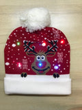 ON SALE! 2022 New Year LED Knitted Christmas Hat Beanie Light Up Illuminate Warm Hat For Kids Adults New Year Christmas Decor