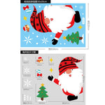 Christmas Window Glass Electrostatic Sticker Santa Claus Decoration Sticker 2022 New Year Decoration