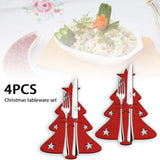 1/4PCS Christmas Pocket Fork Knife Cutlery Holder Bag Tree Cutlery Bag Unique Exquisite Cutlery Holder Organizer Tableware Table