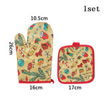 2pcs/set Christmas Baking Anti-Hot Gloves Pad Oven Dining BBQ Kitchen Mat New Year 2021 Natal Xmas Party Decoration Supplies