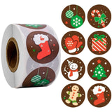 Christmas Gift Box 500Pcs Round Labels Kraft Paper Thank You Sticker Bag Flower Gift Box Cake Boxes Packaging Christmas Stickers