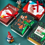 4Pcs Book Shape Merry Christmas Candy Boxes Bags Christmas Santa Claus Gift Box Navidad Natal Noel Party Decoration Supplies