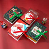 4Pcs Book Shape Merry Christmas Candy Boxes Bags Christmas Santa Claus Gift Box Navidad Natal Noel Party Decoration Supplies