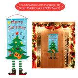 Christmas Door Hanging Flag Merry Christmas Decor for Home 2021 Christmas Ornaments Cristmas Navidad Xmas Gifts New Year 2022