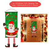 Christmas Door Hanging Flag Merry Christmas Decor for Home 2021 Christmas Ornaments Cristmas Navidad Xmas Gifts New Year 2022