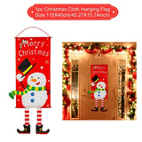 Christmas Door Hanging Flag Merry Christmas Decor for Home 2021 Christmas Ornaments Cristmas Navidad Xmas Gifts New Year 2022