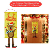 Christmas Door Hanging Flag Merry Christmas Decor for Home 2021 Christmas Ornaments Cristmas Navidad Xmas Gifts New Year 2022