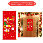 Christmas Door Hanging Flag Merry Christmas Decor for Home 2021 Christmas Ornaments Cristmas Navidad Xmas Gifts New Year 2022