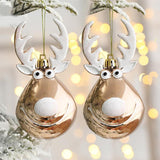 2pcs Christmas Balls Ornaments Bauble Pendant Elk Design Hanging Balls Mall Home Party Props For Christmas Tree Decorations 2022