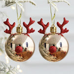 2pcs Christmas Balls Ornaments Bauble Pendant Elk Design Hanging Balls Mall Home Party Props For Christmas Tree Decorations 2022