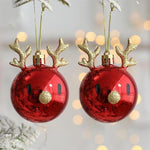 2pcs Christmas Balls Ornaments Bauble Pendant Elk Design Hanging Balls Mall Home Party Props For Christmas Tree Decorations 2022