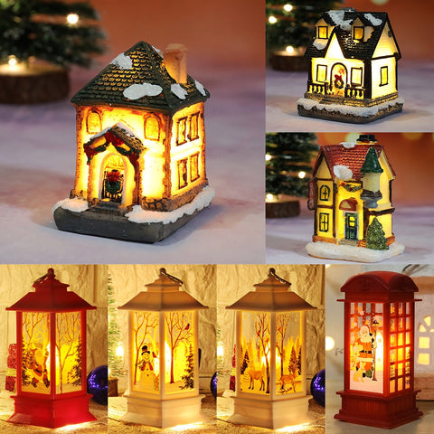 Christmas Light House Merry Christmas Decorations For Home Xmas Gifts Cristmas Ornaments New Year 2022 Natale Navidad Noel Decor