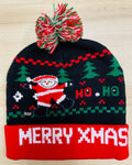 ON SALE! 2022 New Year LED Knitted Christmas Hat Beanie Light Up Illuminate Warm Hat For Kids Adults New Year Christmas Decor