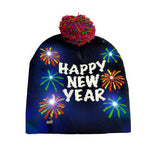 ON SALE! 2022 New Year LED Knitted Christmas Hat Beanie Light Up Illuminate Warm Hat For Kids Adults New Year Christmas Decor