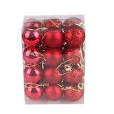 24pcs Christmas Tree Decorations Balls Xmas Ornament Ball Glitter Hanging Ball Home Party Pendant Decor Prop Gifts Supplies