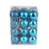 24pcs Christmas Tree Decorations Balls Xmas Ornament Ball Glitter Hanging Ball Home Party Pendant Decor Prop Gifts Supplies