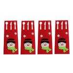 1/4PCS Christmas Pocket Fork Knife Cutlery Holder Bag Tree Cutlery Bag Unique Exquisite Cutlery Holder Organizer Tableware Table