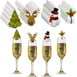 10pc Christmas Cup Card Christmas Decoration Santa Hat Wine Glass Decor Xmas Tree Ornaments Home Party Decor New Year Gift 2022